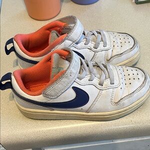 Nike Kids White and Navy Sneakers